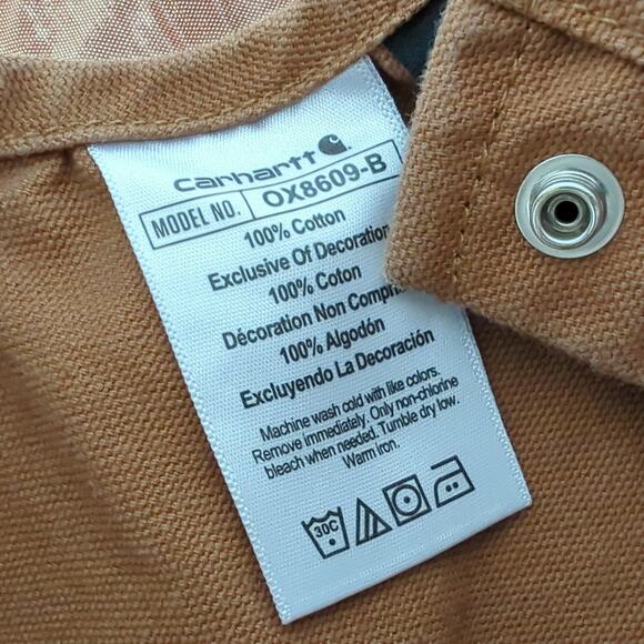 Carhartt Kid Overalls 3T Unisex Boy Girl Canvas Brown Double Knee Bibs Cotton - Picture 5 of 7